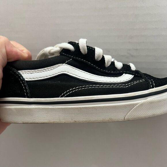 VANS Classic Old Skool Sneakers Kid Sz 2 Black Canvas Low Top Casual Skate Shoes - Picture 11 of 12